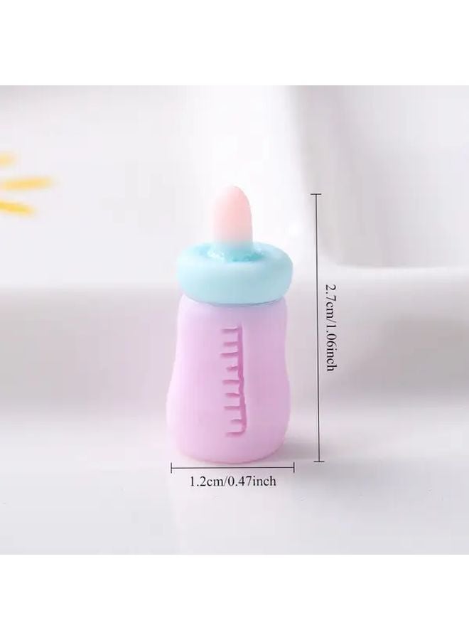 2pcs Random Color Resin Hairpins Cartoon Milk Bottle Design For Crafts - Image 4